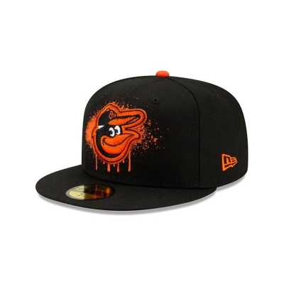 Baltimore Orioles Gorra | New Era MLB Drip Front 59fifty Fitted Cap Mexico - Negros